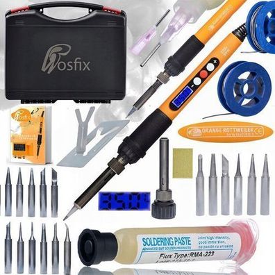 Rosfix Set Lötkolben Electric S – 60W LCD, 18 Spitzen, Koffer, 220V