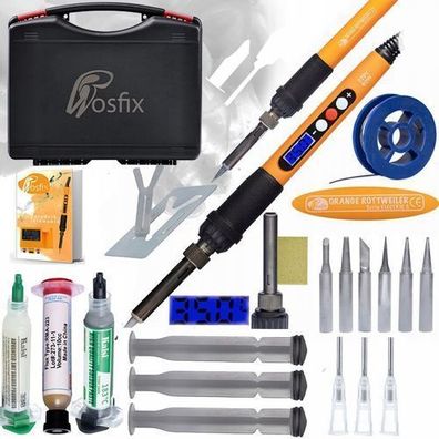 Rosfix Set Lötkolben Electric S – 60W LCD, 183°C Zinn, Koffer 253x213x72mm