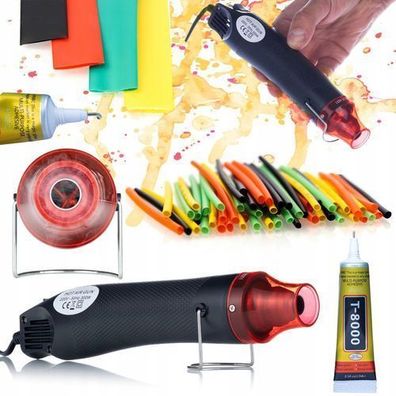 Rosfix Set Heißluftgebläse 300W + T-8000 Kleber + Schrumpfschläuche 164 Stk
