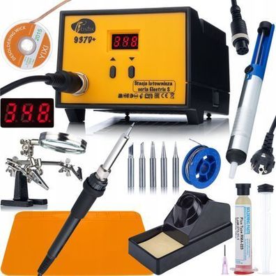 Rosfix Set Lötstation 937D+ 60W – ESD, 200–480°C | 6 Spitzen, Zubehör