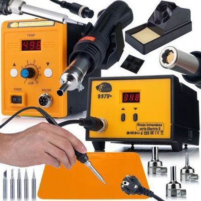 Rosfix Set Lötstation 937D+ & Heißluft 858D+ | 60W 700W ESD 200–500°C