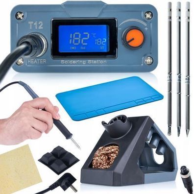 Rosfix Set Lötstation T12 OLED 75W – 200–450°C | inkl. T12-D32, BC4, Matte