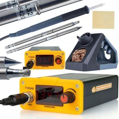 Rosfix Lötstation T12OAS Set – 75W, 200–450°C, 3 Spitzen | Digitalanzeige