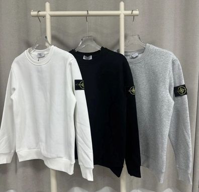Stone Island Herren Sweatshirt Logo Patch Pullover Rundhals Baumwolle