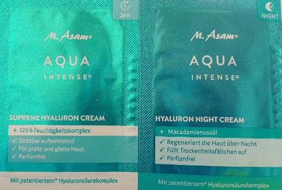 M. ASAM Aqua Intense Supreme Hyaluron Cream & Night Cream 2x 2ml Reisegröße