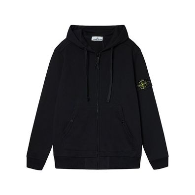 Stone Island Herren Kapuzenjacke Logo Patch Zip Hoodie Sweatjacke Baumwolle