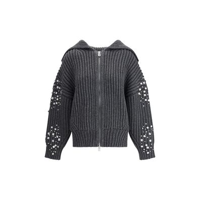 PINKO Rhinestones wool Cardigan