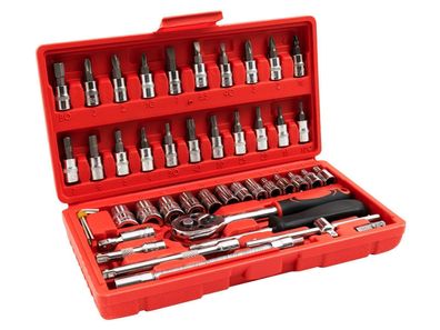 Steckschlüssel und Bit-Set McPower ''SM-90046'' 46-teilig