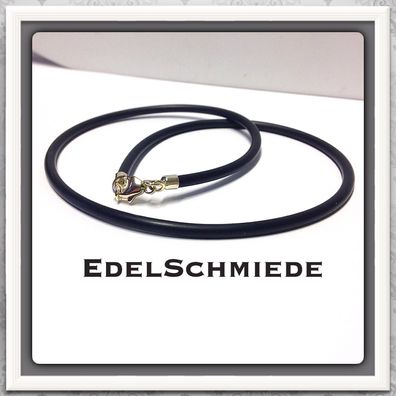 Edelschmiede925 Kautschukband 585 Gelbgold Verschluß 40 cm
