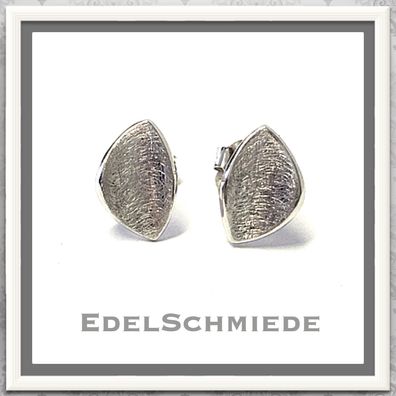 Ohrstecker in 925 Silber rhod. eismatt & gewölbt