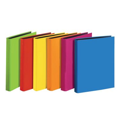 10x Veloflex® 1143300 Ringbuch VELOCOLOR® - A4, Karton, 4-D-Ring, Ring-Ø 25 mm, farbi