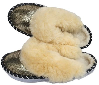 Lammfell Warme Latschen Mules Hausschuhe Gr.41 NEU, Schaffell/ -leder Handarbeit B.3