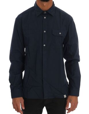 John Galliano Blue Casual Cotton Long Sleeve Shirt