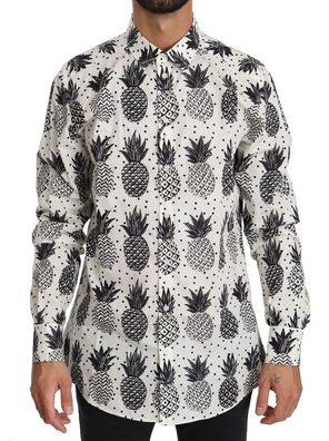 Dolce & Gabbana White Pineapple Cotton Top Shirt