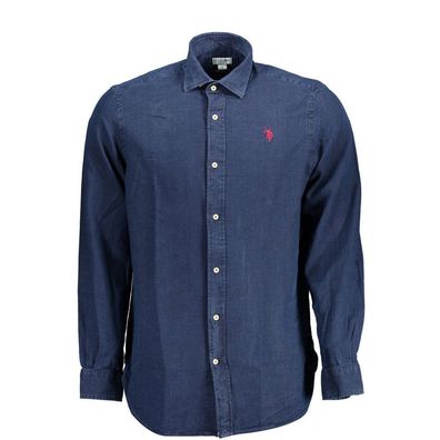 U.S. POLO ASSN. Blue Cotton Men's Dress Shirt