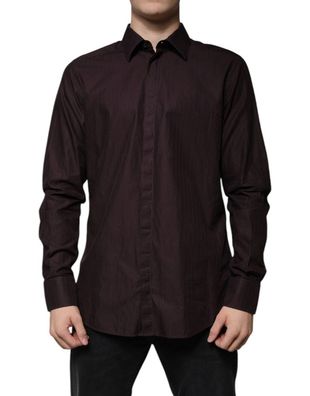Dolce & Gabbana Purple Cotton Slim Fit Martini Dress Shirt