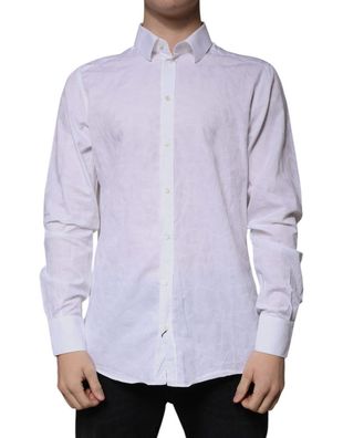 Dolce & Gabbana White Cotton Slim Fit Men Martini Dress Shirt