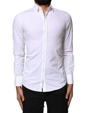 Dolce & Gabbana White Sicilia Cotton Formal Men Dress Shirt
