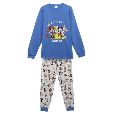 Mickey Mouse Pyjama Herren lang – Single Jersey Baumwolle Schlafanzug