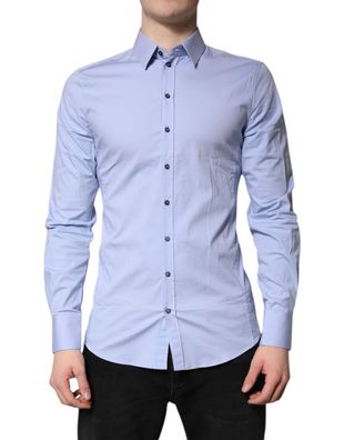 Dolce & Gabbana Light Blue Cotton Sicilia Dress Formal Shirt