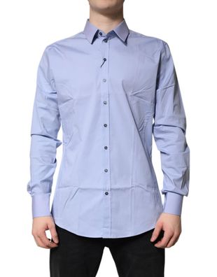 Dolce & Gabbana Light Blue Cotton Sicilia Dress Formal Shirt