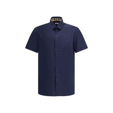 Burberry Blue Cotton Shortsleeve Shirt