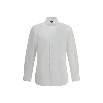 Finamore White Cotton Dress Shirt