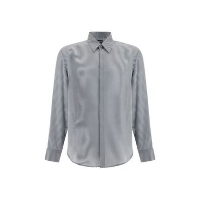 Giorgio Armani Black Silk Pattern Shirt