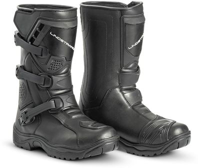 Lindstrands Motorrad Schuhe Boot Adventure Leather, Black 720-24100200