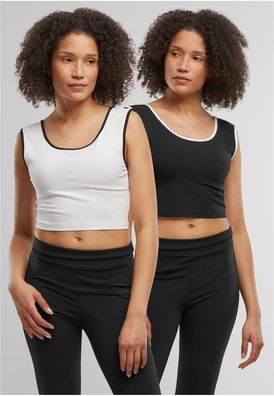 Urban Classics Damen Ladies Contrast Cropped Top TB7486A