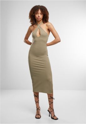Urban Classics Damen Kleid Ladies Crossed Neckholder Dress TB7499