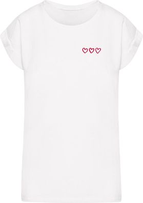 Miss Tee Damen T-Shirt Three In A Row Ladies Extended Shoulder MST352