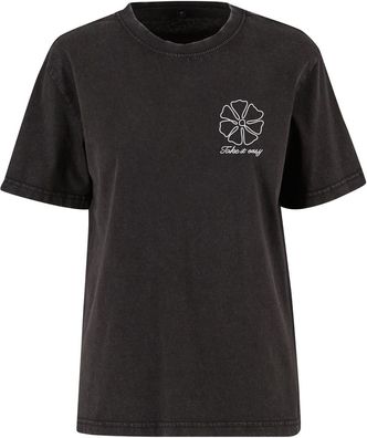 Miss Tee Damen T-Shirt One Line Flowers Ladies Vintage Everyday MST377