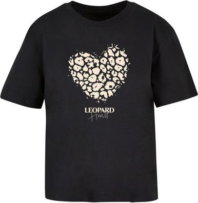 Merchcode Damen T-Shirt Ladies Leopard Heart Everyday Tee MP502902