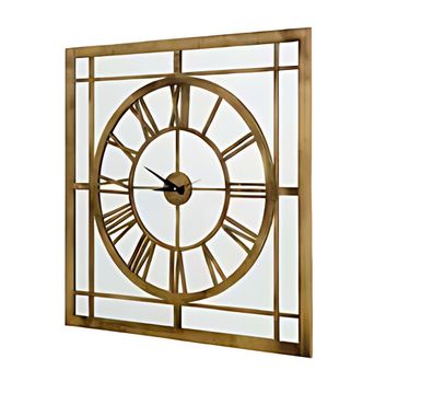 Quadratische Wanduhr im Vintage-Stil mit römischen Ziffern Uhr 100cm