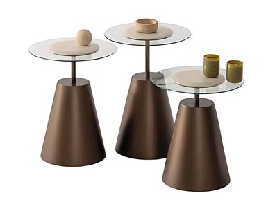 Beistelltisch-Set – 3 Beistelltische im eleganten Goldfarb?Design Satztisch