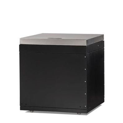 Elegantes Außenküchenmodul aus Edelstahl in Schwarz für Garten und