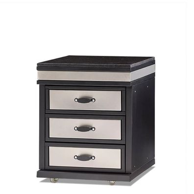 Elegantes Außenküchenmodul aus Edelstahl in Silber für Garten und