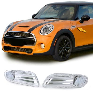 LED Seitenblinker Klarglas Chrom für Mini One Cooper S F55 F56 F57 2014-2021