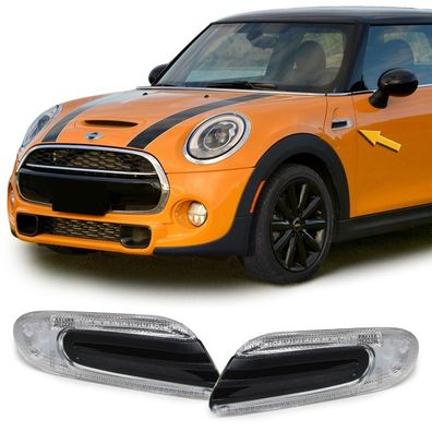 LED Seitenblinker mit schwarzer Blende für Mini One Cooper F55 F56 F57 2014-2021