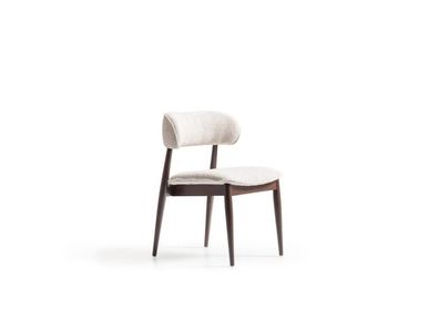 Beiger Holz-Textil Stuhl im eleganten Design