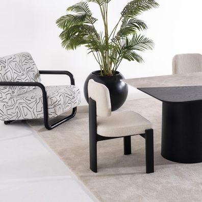 Stuhl Stühle Luxus Design Lehnstuhl Holz Polster Modern Esszimmer Möbel Holz