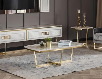 Couchtisch Top-Qualitä Sofatisch Wohnzimmertisch Hochglanz Weiß Rechteckig