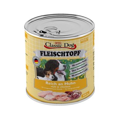 Classic Dog Adult Fleischtopf Pur Reich an Huhn 6 x 800g