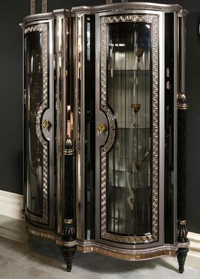 Luxus Vitrine Vitrinen Schrank Holz Schrank Glas Schränke Hochwertig Möbel