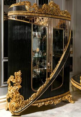 Modern Vitrine Esszimmer Anrichte Holz Möbel Wohnzimmer Anrichte Glas Schrank