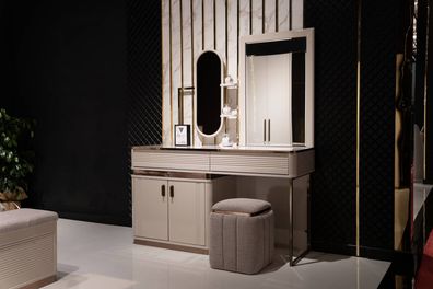 Schminktisch mit Spiegel + Hocker im modernen Stil