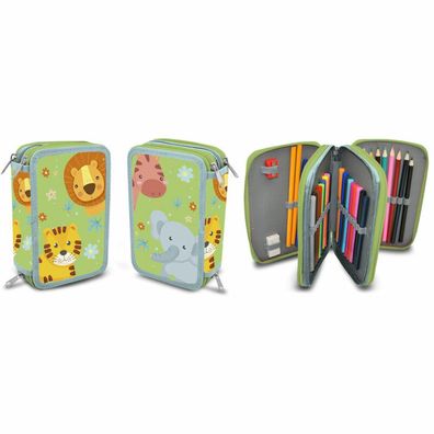 Gefülltes Federmäppchen 3-seitig Jungle