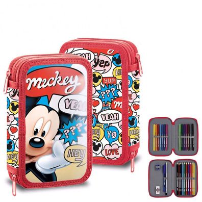 Disney Mickey gefülltes Federmäppchen mit 2 Etagen