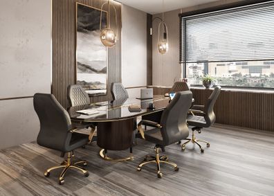 Schreibtisch + Bürostühle Möbelset - eine fertige Lösung für ein Arbeitszimmer